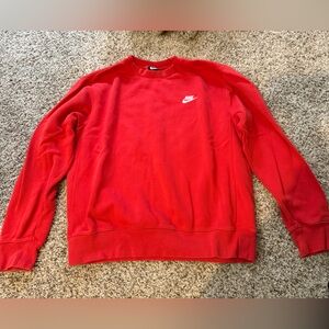 Nike Men's Red Crewneck Sweater